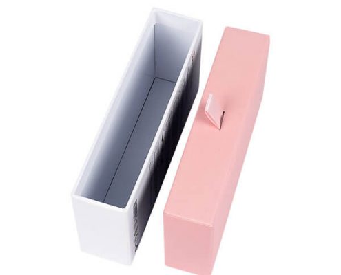 Luxury essential oil packaging box with a protective foam insert for bottles.