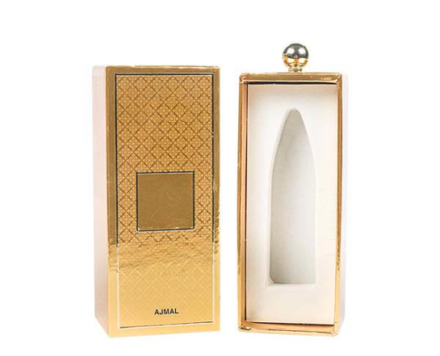 Gold luxury perfume bottle packaging box with rigid structure