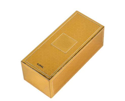 Luxurious gold perfume box with foam insert and secure closure