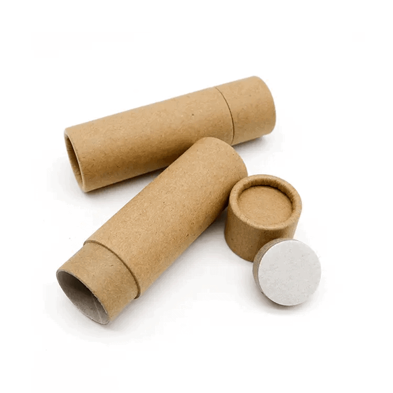 Recyclable cardboard push-up lip balm tubes for eco-conscious brands