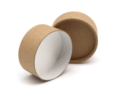 Eco-friendly kraft paper salve container with a wide-mouth design, perfect for storing natural balms and ointments.