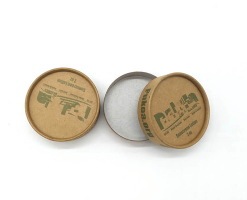 Sustainable kraft paper cream jars with a wide-mouth design, perfect for storing lotions and creams.