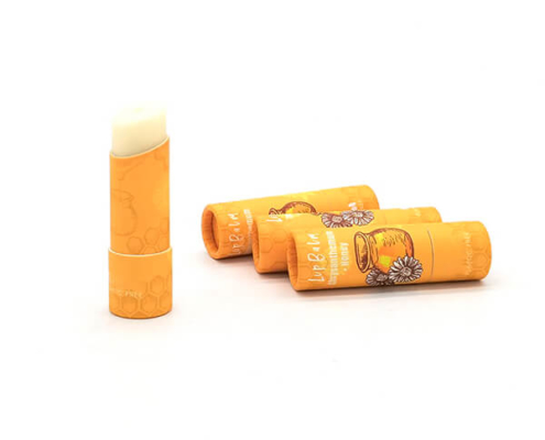 Eco-conscious paper lip balm tubes with push-up mechanism, ideal for zero-waste packaging solutions.