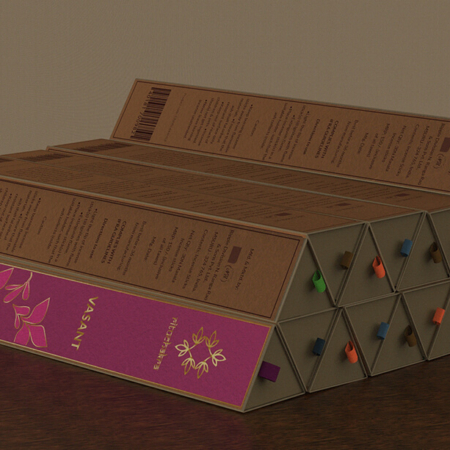 sustainable triangle incense stick packaging box