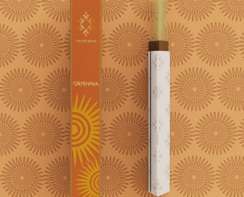 custom branded rigid triangle box incense stick packaging