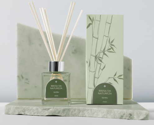 Bamboo-themed reed diffuser box with eco-friendly design