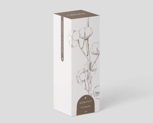 Cotton flower reed diffuser packaging with embossed floral design