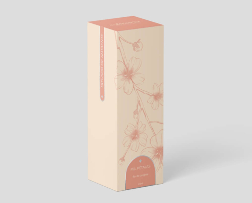 Cherry blossom diffuser box with delicate floral illustrations