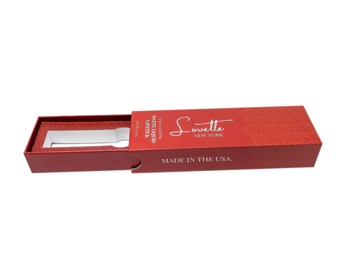 Custom lipstick packaging box with a slide-out drawer and secure foam insert.