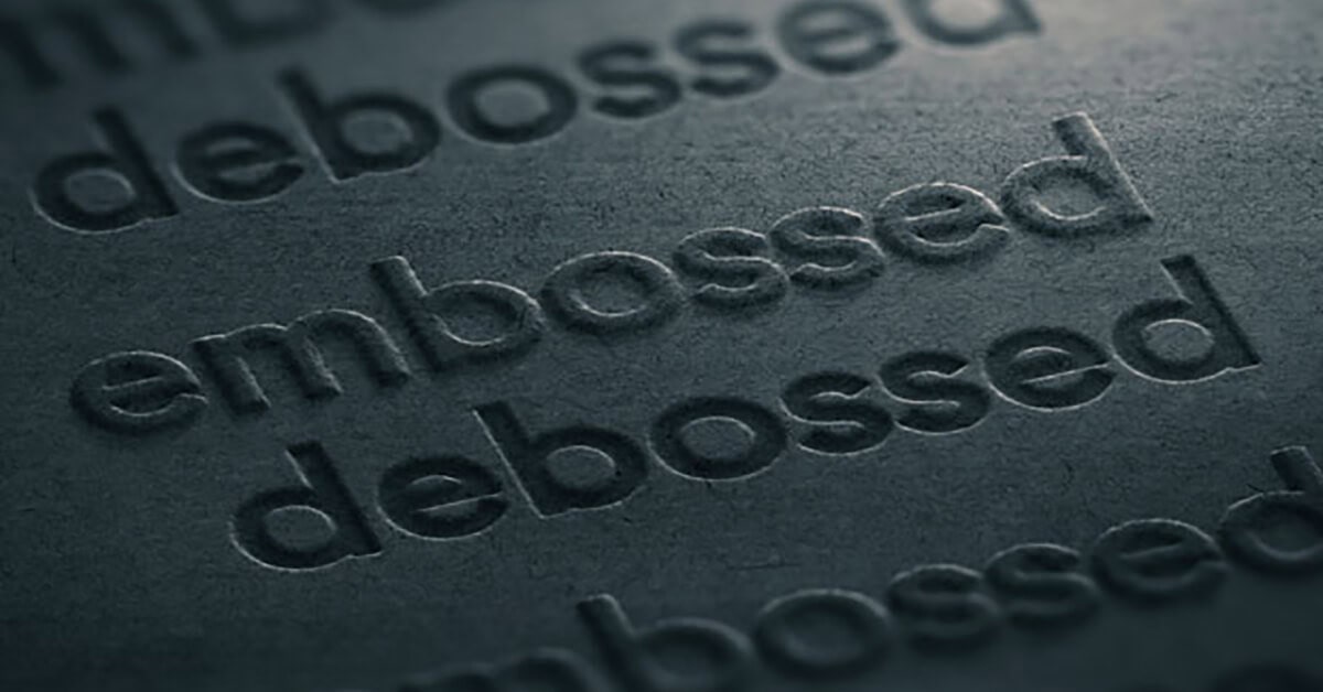 difference of emboss & deboss