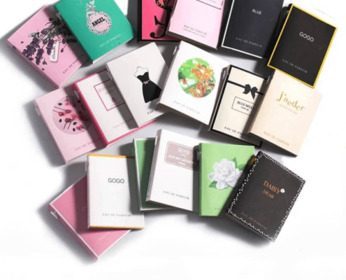 Multi-size Perfume Sample Box: Variety of perfume sample boxes in different sizes and shapes, tailored to fit various product types.