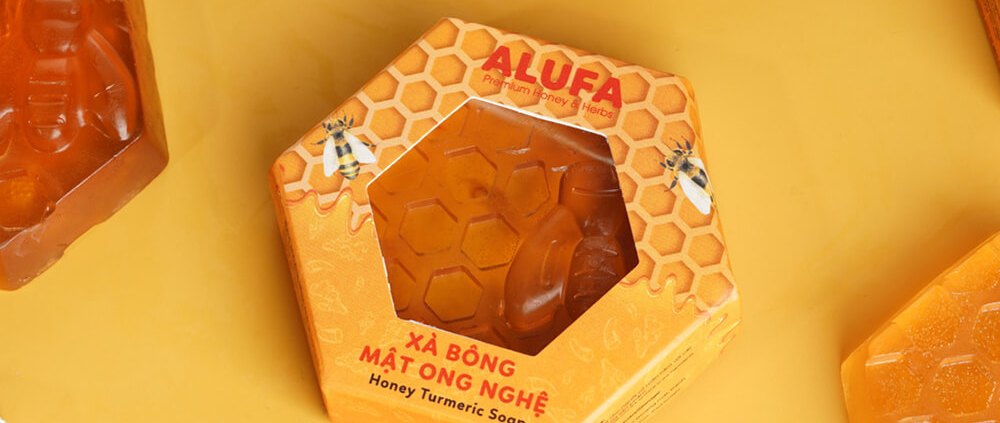 a hexagon box for lotion bar packaging