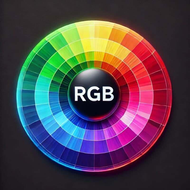 RGB color spectrum chart illustrating digital color model used for screen displays