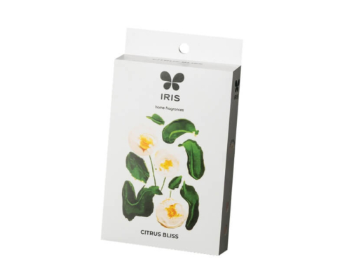 Luxury white kraft air freshener packaging box for scented cards with hang hole display