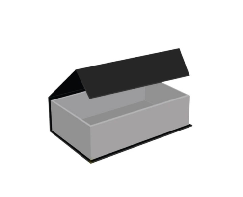 3D mockup of a custom rigid hair packaging box, highlighting the magnetic lid and customizable design features for secure product storage.