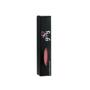 Elegant black custom lip gloss packaging box with an oval-shaped window display, ideal for showcasing premium lip gloss products.