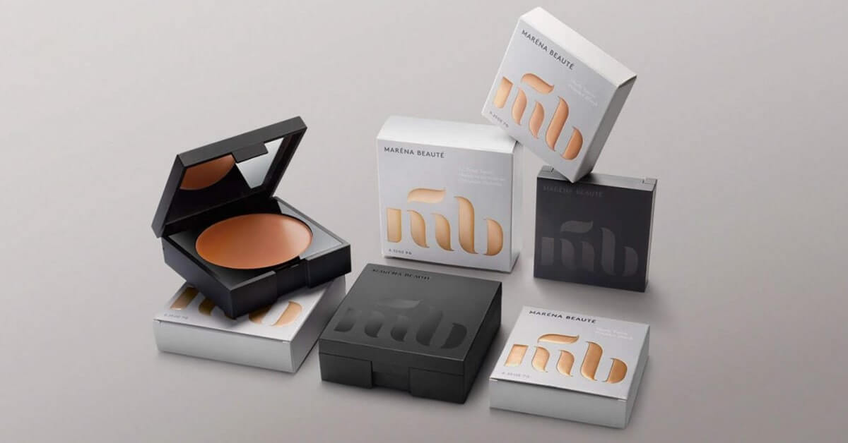 Eco-friendly paper packaging for makeup products, designed to reflect brand identity.