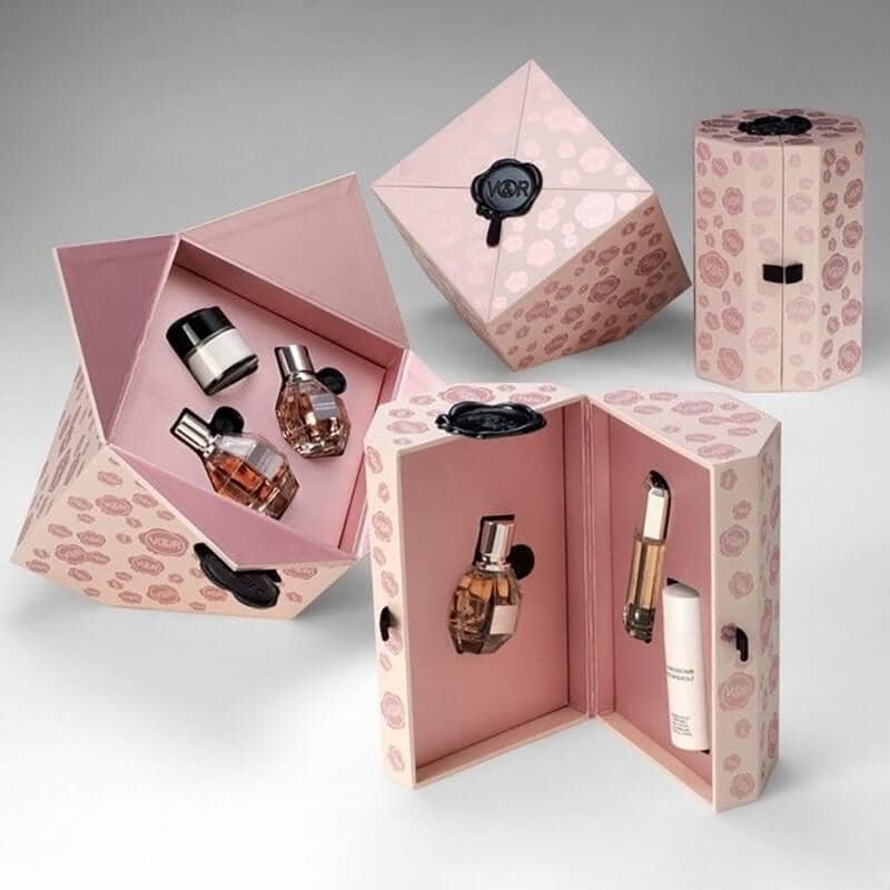 odd-shaped rigid boxes as custom makeup packaging for cosmetic brands