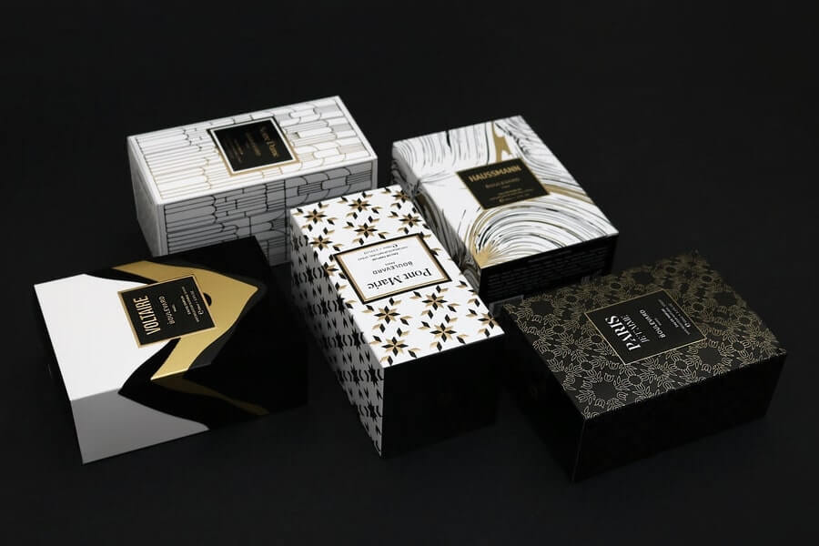 luxurious hand built rigid gift boxes for cosmetic makeup packaging