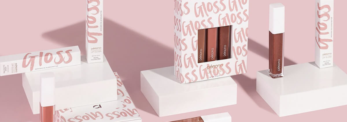 windowed boxes with full-color printing used as lip gloss boxes