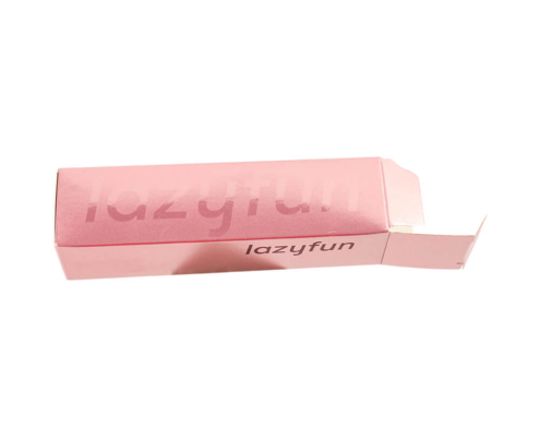 Foldable pink mascara packaging box in durable 350g cardstock