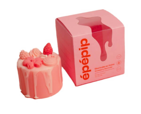 Pink candle box with a clear window, ideal for luxury candle packaging and branding.