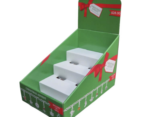 Christmas advent display packaging boxes with a festive theme for seasonal promotions