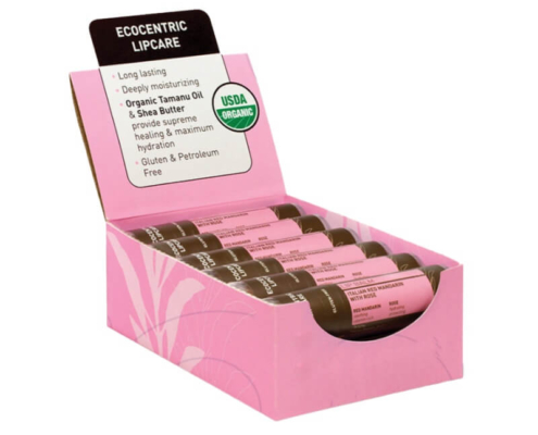 Eco-centric lipcare display packaging boxes featuring vibrant colors and durable construction