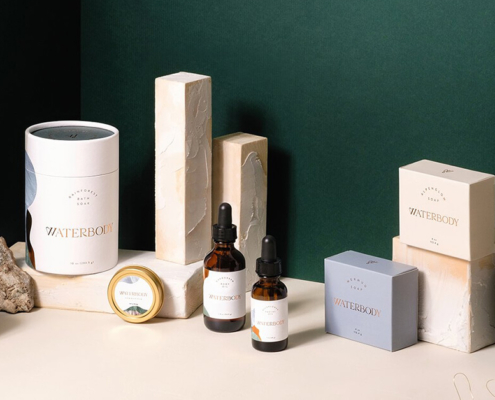 Custom cosmetic boxes with minimalist design and premium packaging for skincare products.