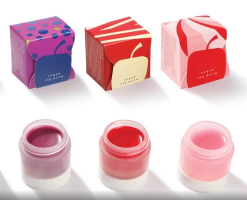 Fully customizable lip balm packaging box with eco-friendly materials for sustainable branding.