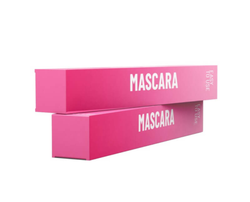 Cost-effective custom mascara packaging box with flat shipping option.