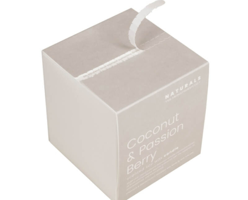 Eco-friendly candle packaging boxes wholesale with tear-open design
