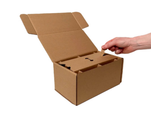 Eco-friendly candle shipping boxes with protective compartments, ideal for shipping candles securely.