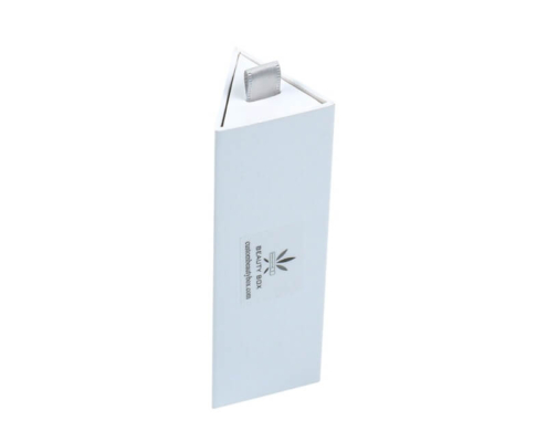 Rigid triangle lip balm box with customizable handle – closed view