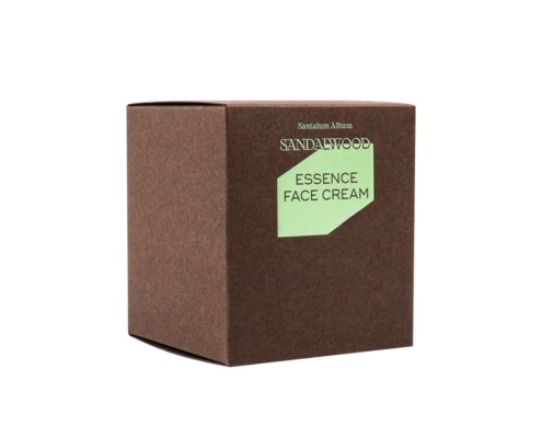 Kraft Paper Cream Box with Custom Label - Eco-friendly Kraft paper box with custom Essence Face Cream branding and clean, minimalist design.