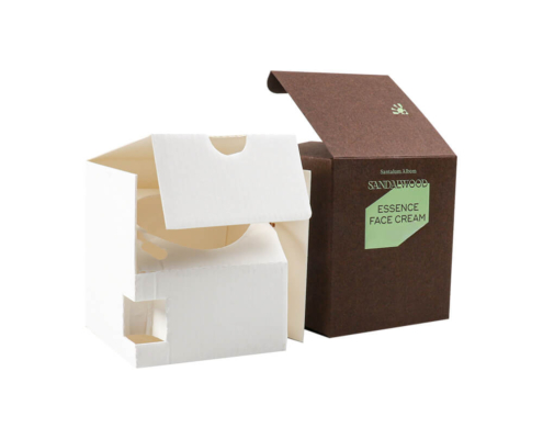 Cream Box with White Insert - Kraft paper box packaging with a white insert, providing both aesthetic appeal and product protection.
