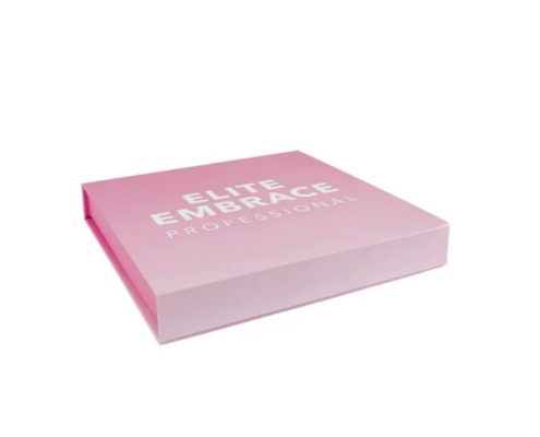 Custom pink nail polish set box with smooth gradient finish, perfect for professional nail polish packaging solutions.