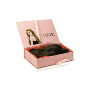 Customizable Hair Extension Packaging with Foam Insert – Rigid custom hair extension box with protective foam insert, ideal for wigs and bundle storage.