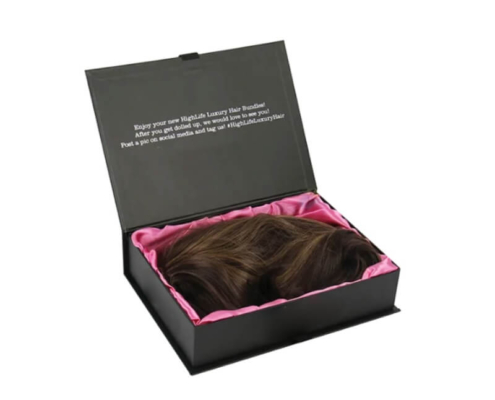 Foldable Rigid Hair Extension Packaging to Save Shipping Costs – Smart custom hair extension packaging in a foldable design for reduced shipping expenses.