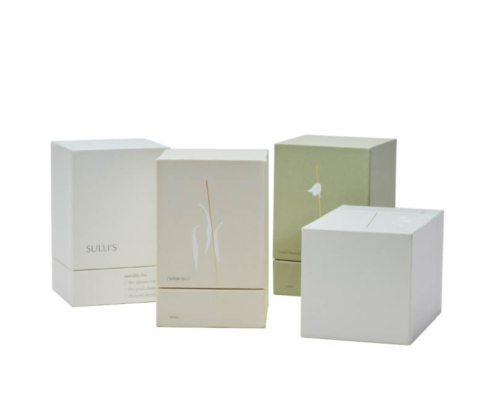 Set of assorted diffuser boxes in pastel tones – custom diffuser box collection for wholesale orders