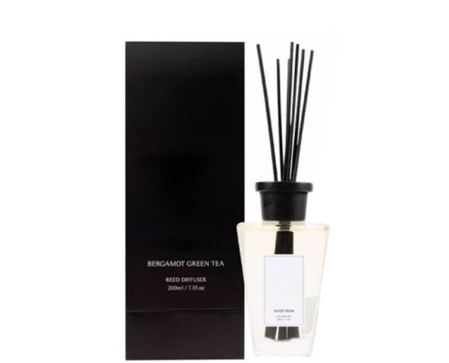 Bergamot green tea diffuser with black luxury packaging box – custom diffuser box for retail