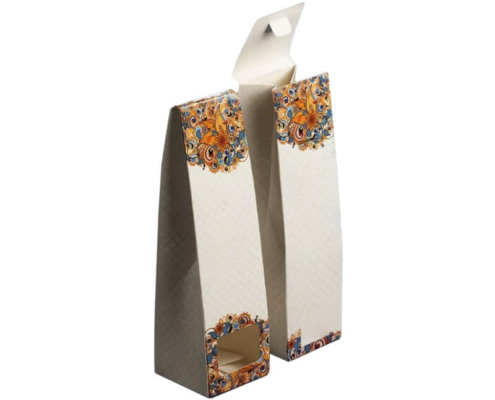 White gable boxes for bakery packaging with embossed branding