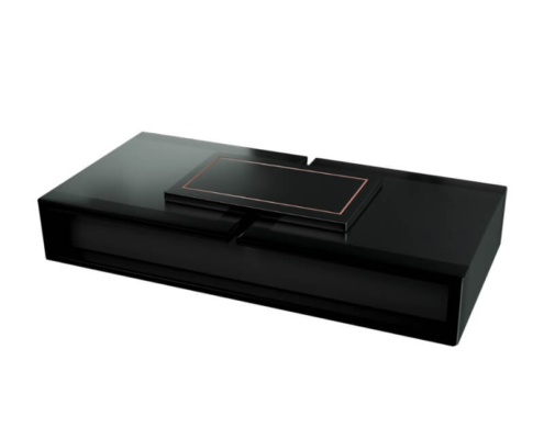 Sleek black wholesale custom eyelash packaging box with magnetic closure and logo area