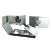 Glossy silver heart closure wholesale custom eyelash packaging box designed for lash brands and boutiques