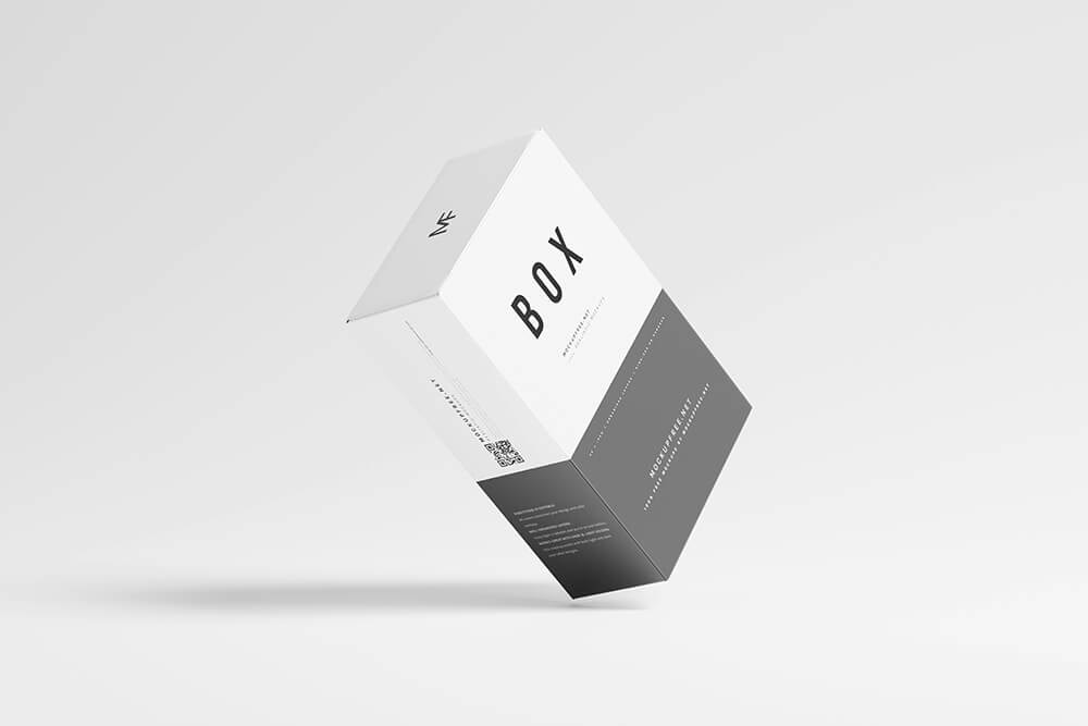 a tuck end folding box printed with grey color